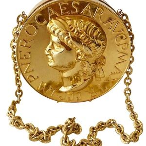 Harry Rosenfeld 1960s Vintage Caesar Gold Coin Minaudiere Bag